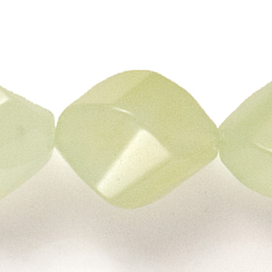 Bead, New Jade is a type of light green Serpentine Stone, 15x18mm Wave Cut. Sold per 16-inch Strand