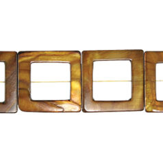 Bead, mother of pearl shell (dyed), 30mm square cutout, sold per 16 inch strand