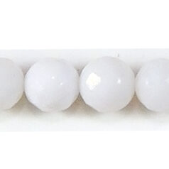 Bead, 12mm Round Faceted - White Rabbit Jade