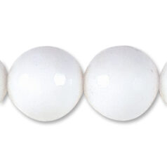 Bead, 10mm Round Faceted - White Rabbit Jade