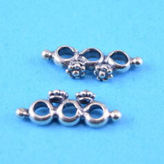 Bali Silver .925 17mm 3 Loop Spacer Bar(hole size:3mm)
