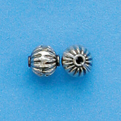 Bead, Bali Silver .925, 6mm, Round Bead (hole size 1.2mm)