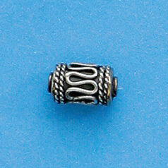 Bead, Bali Silver .925, 10x6mm, Tube Bead (hole size 1.2mm)