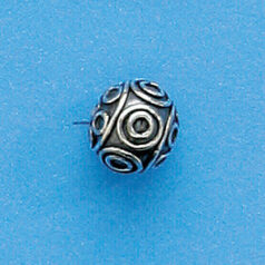 Bali Silver .925 8mm Round Bead (hole size 1.6mm)