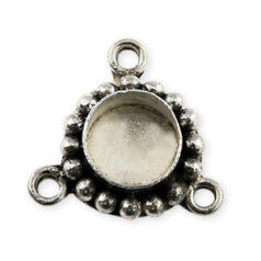 Bali Silver .925 14mm 3 Loop Connector with 6mm Setting(hole size:1.65mm)
