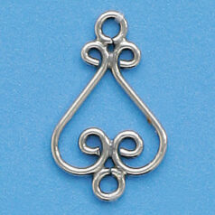 Bali Silver .925 23x15mm Earring Part(hole size:2.3mm)