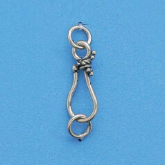 Bali Silver .925 18mm Hook and Loop clasp(hole size 4.6mm)