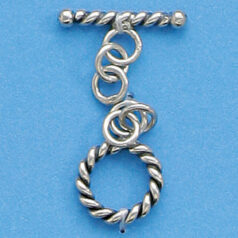 Bali Silver .925  11mm  Rope Toggle Clasp(hole size:2.6mm)