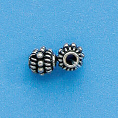 Bali Silver .925 6x5mm Tube bead (hole size 1.7mm)