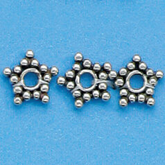 Bali Silver .925 2x9mm Heishi Star bead (hole size 2.1mm)