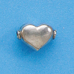 Bali Silver .925 12x9mm Heart Bead (hole size 1.5mm)
