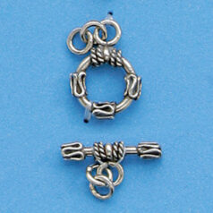 Bali Silver .925 11mm Rope Toggle Clasp(hole size:2.8mm)