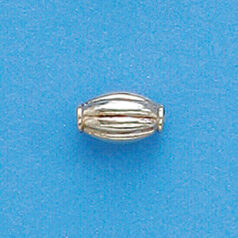 Bead, Bali Silver .925 Melon Bead, 10x5mm (hole size 1.5mm)