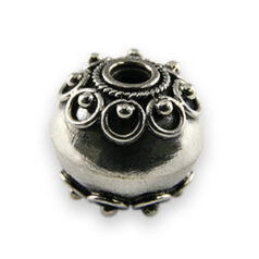 Bali Silver - Bead Round 11x10mm(hole size 2.4mm)