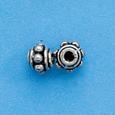 Silver - Bead 5x7mm, 1mm hole