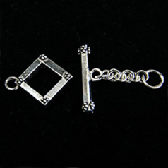 Sterling - Toggle Clasp Square 12x12mm
