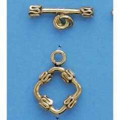 Sterling - Toggle Clasp 15mm Ant. Gold Polish