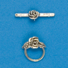 Sterling - 15mm Toggle Clasp Flower Style