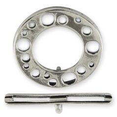 Sterling - Toggle Clasp Perforated Round 16mm