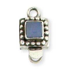 Bali Silver Square Clasp, 20x11mm with Chalcedony Gemstone