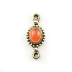 20.5x8.5mm Link w/Carnelian Oval Cab