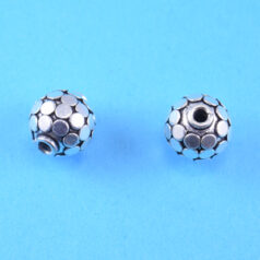 Sterling Plated - 15x14mm Round Disco Ball Antique