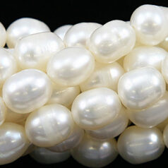 Bead, Pearl Cultured Freshwater, White, 6-7mm Rice Shape B Grade