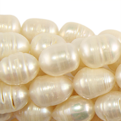 Bead, Pearl Cultured Fresh water, Cream, 10-12mm Rice Shape B Grade