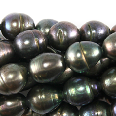 Bead, Pearl Cultured Freshwater, Iris Bronze 10-12mm Rice Shape B Grade