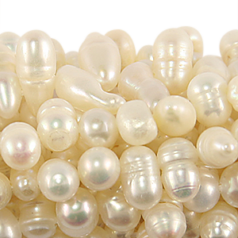 Bead, Pearl Cultured Freshwater, Cream, 4-5mm Rice Shape Top Drill