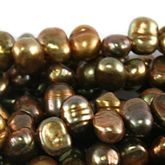 Bead, Pearl Cultured Freshwater, Iris Bronze, 5-6mm Rice Shape Top Drilled