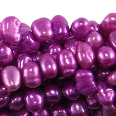 Bead, Pearl Cultured Fresh water, Purple, 5-6mm Rice Shape Top Drilled