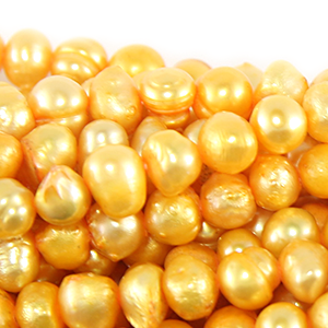 Bead, Pearl Cultured Fresh water, Peach, 6-7mm Potato Shape C Grade