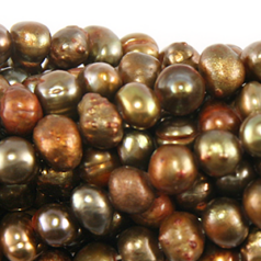 Bead, Pearl Cultured Freshwater, Iris Bronze, 6-7mm Potato Shape C Grade
