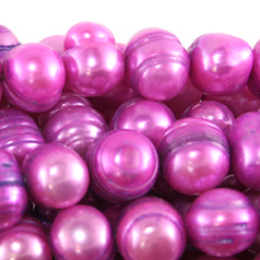Bead, Pearl Cultured Fresh water, Fuchsia, 8-9mm Potato Shape