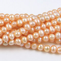 Bead, Pearl Cultured Freshwater, Peach, 4-5mm Potato Shape C Grade