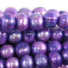 Bead, Pearl Cultured Freshwater, Purple, 8-9mm Potato Shape
