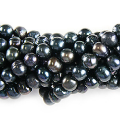 Bead, Pearl Cultured Fresh water, Peacock, 4-5mm Potato Shape C Grade