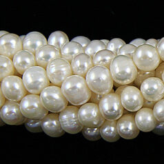 Bead, Pearl Cultured Fresh water, Cream, 5-6mm Potato Shape