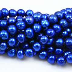 Bead, Pearl Cultured Freshwater, Midnight Blue, 6-7mm Potato Shape