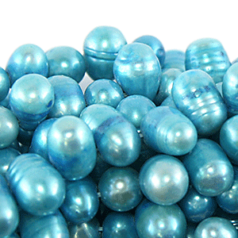 Bead, Pearl Cultured Freshwater, Light Blue, 8-9mm Potato Shape