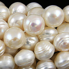 Bead, Pearl Cultured Freshwater, Cream, 11-12mm Potato Shape