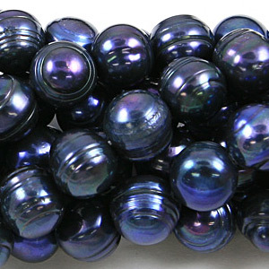 Bead, Pearl Cultured Freshwater, Blue/Purple, 11-12mm Potato Shape