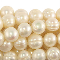 Bead, Pearl Cultured Freshwater, Cream, 11-12mm Potato Shape