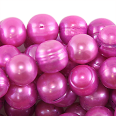 Bead, Pearl Cultured Freshwater, Fuchsia, 11-12mm Potato Shape