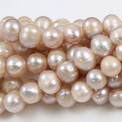 Bead, Pearl Cultured Freshwater, Light Mauve, 7-9mm Potato Shape