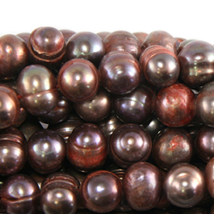 Bead, Pearl Cultured Freshwater, Bronze 6-7mm Potato Shape