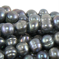 Bead, Pearl Cultured Freshwater, Grey, 6-7mm Potato Shape