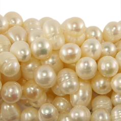 Bead, Pearl Cultured Fresh water, Cream, 8-9mm Rice ShapeTop Drilled