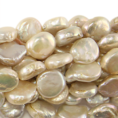 Bead, Pearl Cultured Freshwater, White/Lustre, 12mm Flat Round